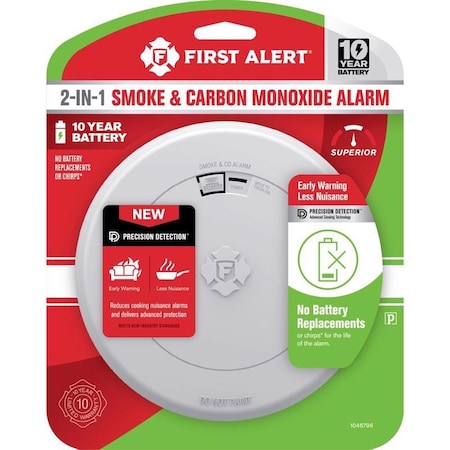 First Alert First Alert Slim Battery-Powered Photoelectric Smoke and Carbon Monoxide Detector 1 each 1046796